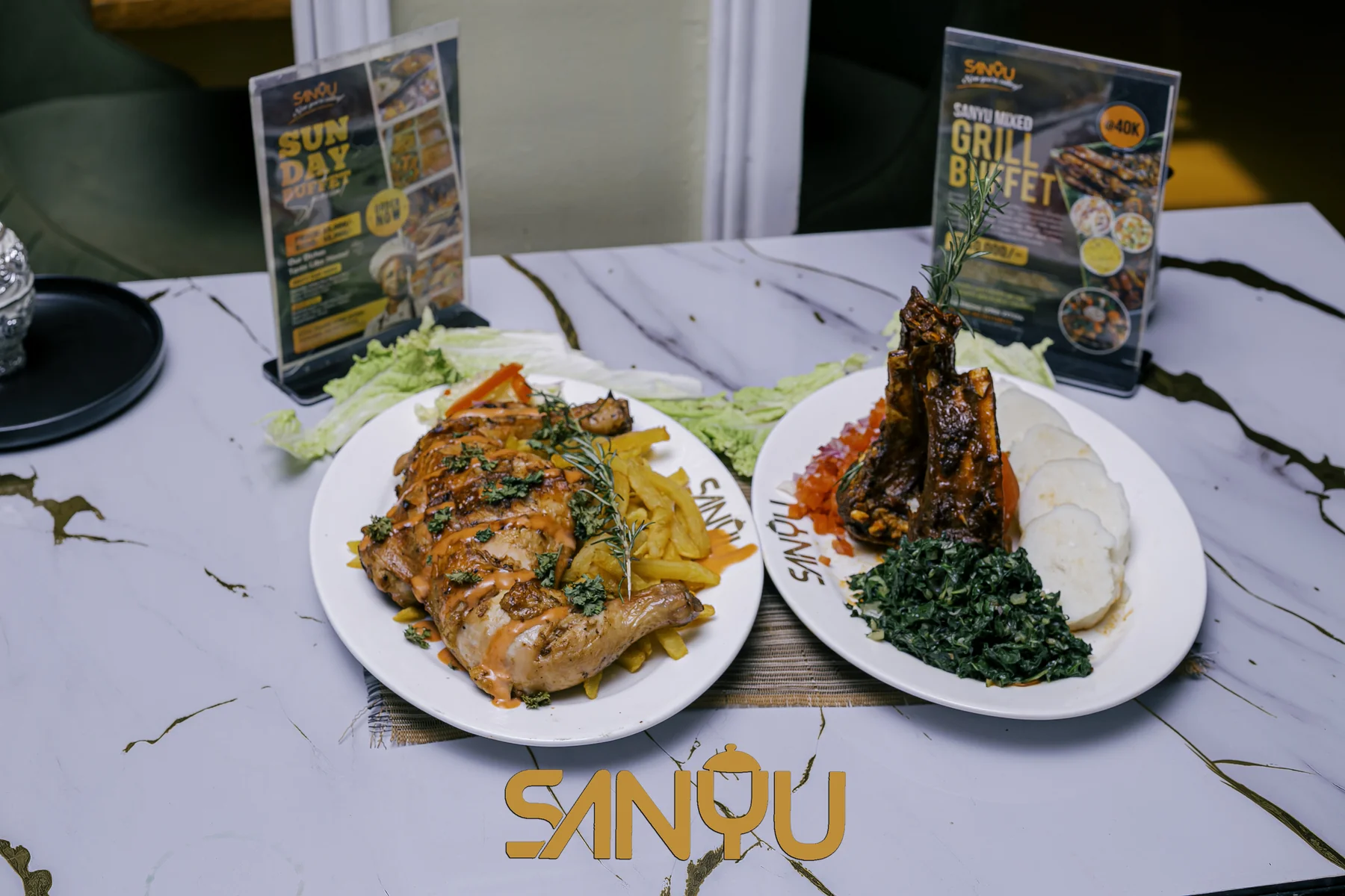 Grilled chicken, chips and rich traditional flavours at Sanyu Now